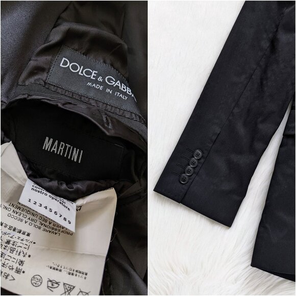 Dolce & Gabbana Martini Fit Black Wool Silk Blazer Suit Jacket | Size 46 - Picture 6 of 16